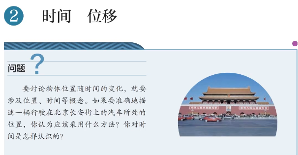  高中物理必修1 P2 时间 位移